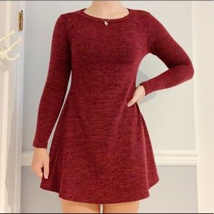 Maroon and black Sweater Dress